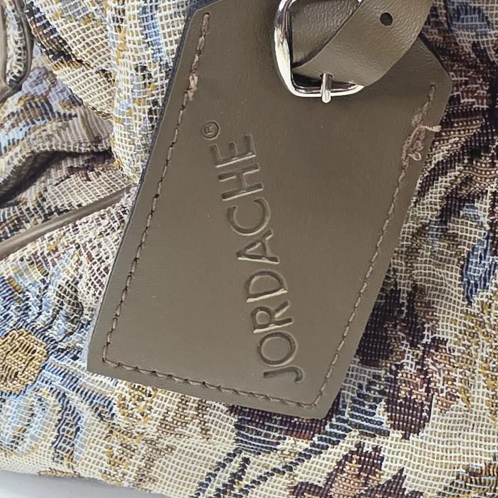 Vintage 90s Jordache Floral Tapestry Zip Shoulder Strap Duffel Travel Bag 14